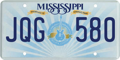 MS license plate JQG580
