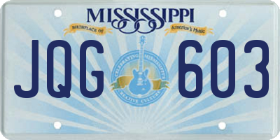 MS license plate JQG603