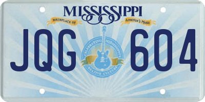 MS license plate JQG604