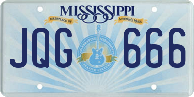 MS license plate JQG666