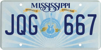 MS license plate JQG667