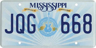 MS license plate JQG668