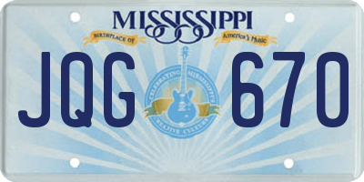 MS license plate JQG670