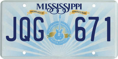 MS license plate JQG671