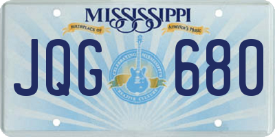 MS license plate JQG680