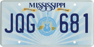 MS license plate JQG681
