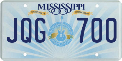 MS license plate JQG700