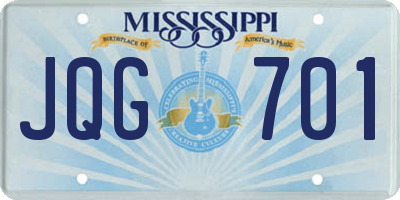 MS license plate JQG701