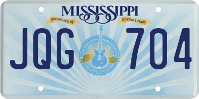 MS license plate JQG704