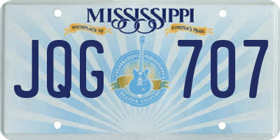 MS license plate JQG707
