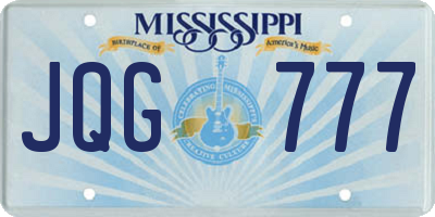 MS license plate JQG777