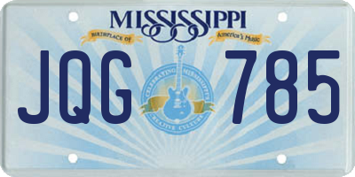 MS license plate JQG785