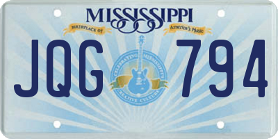MS license plate JQG794