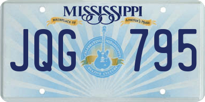 MS license plate JQG795