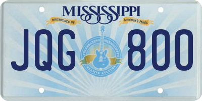 MS license plate JQG800