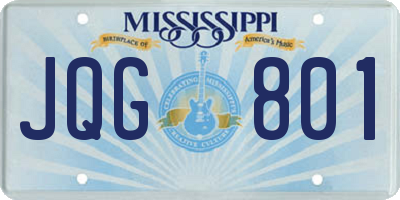 MS license plate JQG801