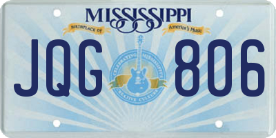 MS license plate JQG806