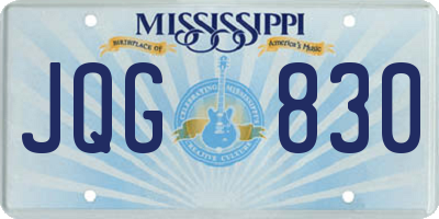 MS license plate JQG830