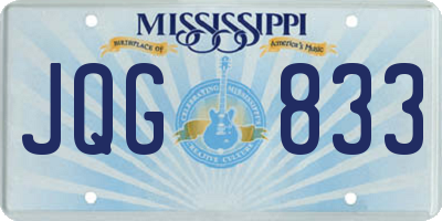 MS license plate JQG833