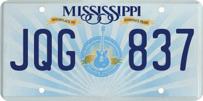 MS license plate JQG837
