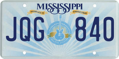 MS license plate JQG840