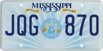MS license plate JQG870