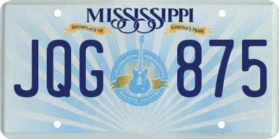 MS license plate JQG875