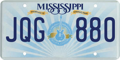 MS license plate JQG880