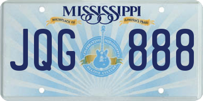 MS license plate JQG888