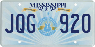 MS license plate JQG920