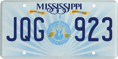 MS license plate JQG923