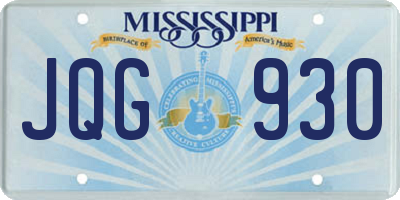 MS license plate JQG930