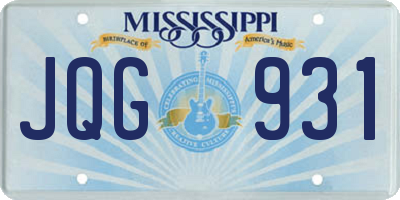 MS license plate JQG931