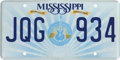 MS license plate JQG934