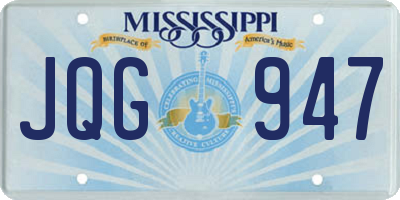 MS license plate JQG947
