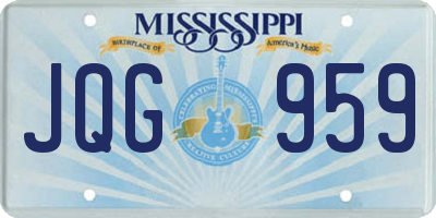 MS license plate JQG959