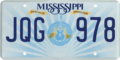 MS license plate JQG978