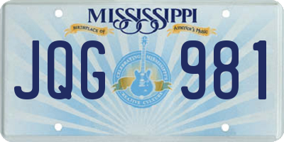 MS license plate JQG981