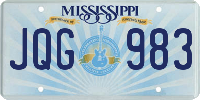 MS license plate JQG983