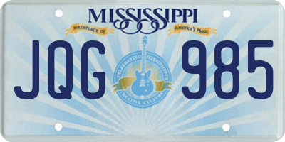 MS license plate JQG985