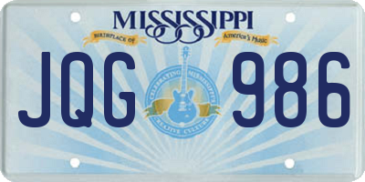 MS license plate JQG986