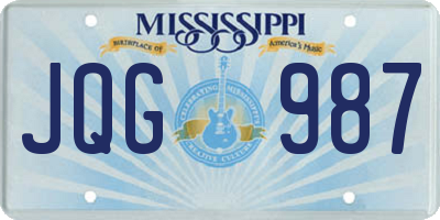 MS license plate JQG987