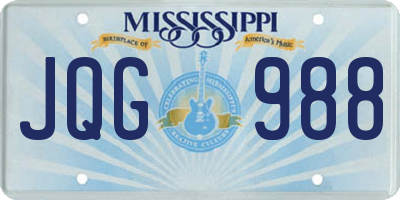 MS license plate JQG988