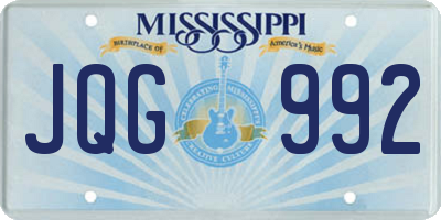 MS license plate JQG992
