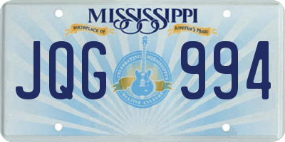 MS license plate JQG994