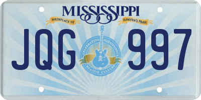MS license plate JQG997
