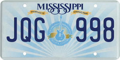 MS license plate JQG998
