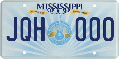 MS license plate JQH000