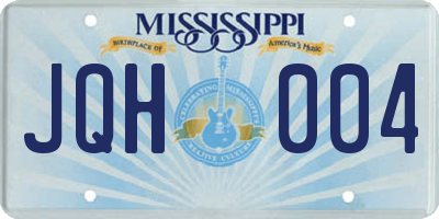MS license plate JQH004