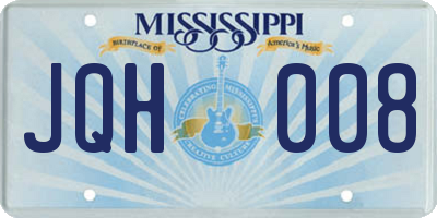 MS license plate JQH008